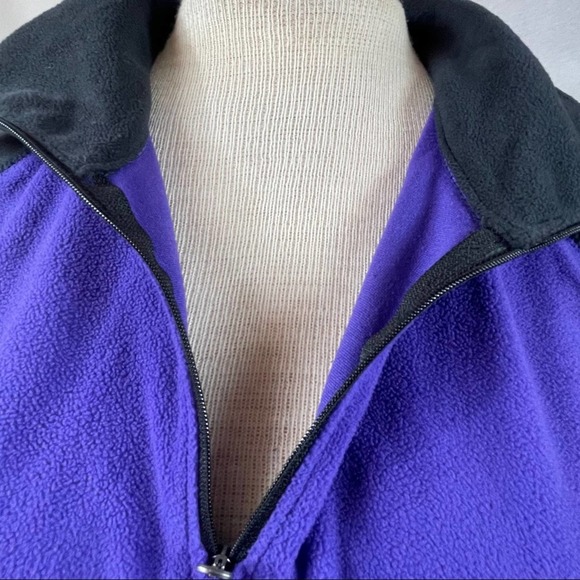 Columbia Women's Color Block Purple/Black Fleece 1/4 Zip Up Jacket Size Large - Picture 7 of 11